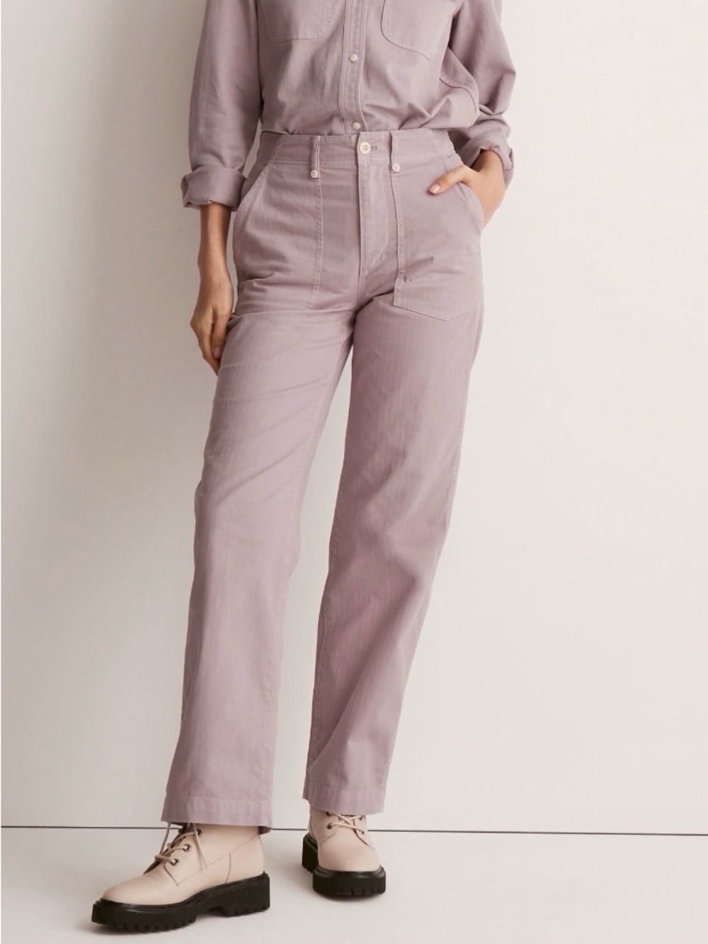 NWT Madewell The Perfect Vintage Wide-Leg Pant: Utility Edition Provence Grape